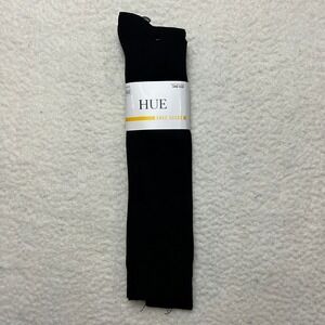 HUE Knee Socks Womens One Size Black Flat Knit 3 Pack 16856391 NWT